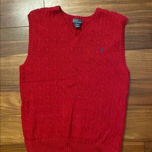Polo Ralph Lauren Red Cable Knit Sweater Vest